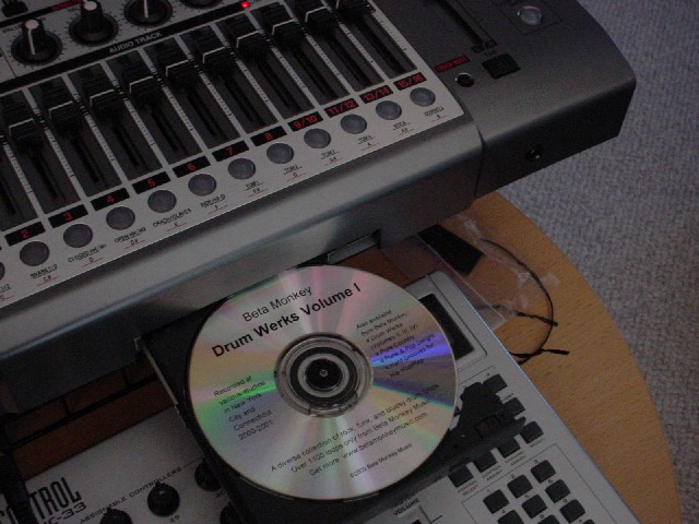 Place your CD containing your drum loops into the BR-1600CD drive.